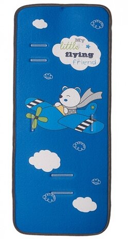 inlegkussen kinderwagen vliegtuig 80 x 35 cm blauw