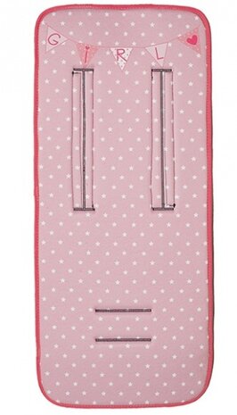 inlegkussen kinderwagen girl 80 x 35 cm roze