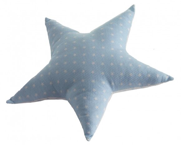 decoratiekussen ster 30 cm blauw