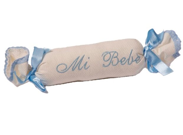 decoratiekussen Mi Beb&egrave; 7 x 32 cm blauw