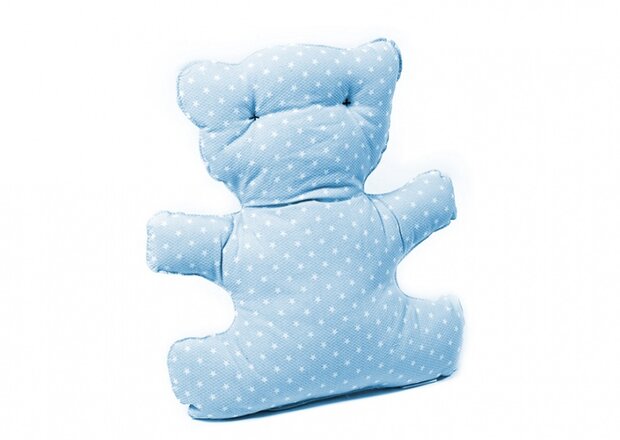 decoratiekussen teddybeer 32 x 34 cm blauw