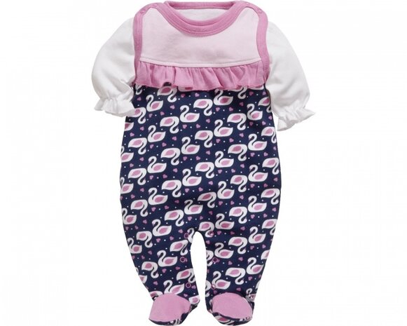 boxpakje Zwaan meisjes roze/navy 2-delig maat 50