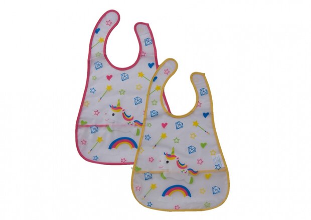 slabbetjes unicorn EVA multicolor 2 stuks