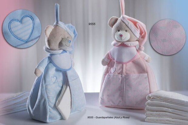 knuffelbeer luiertas 45 cm blauw