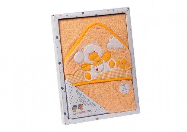badcape 100 x 100 cm katoen oranje