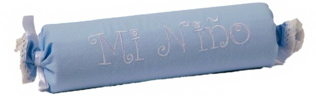 decoratiekussen Mi Nino 7 x 32 cm blauw