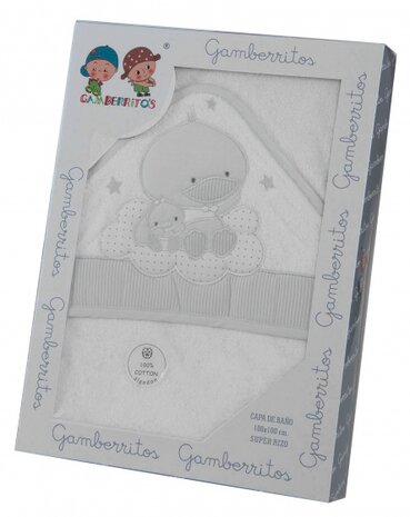 badcape eend junior 100 x 100 cm grijs
