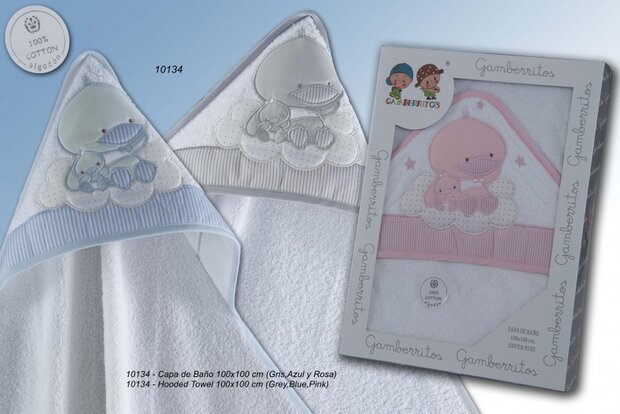 badcape eend junior 100 x 100 cm grijs
