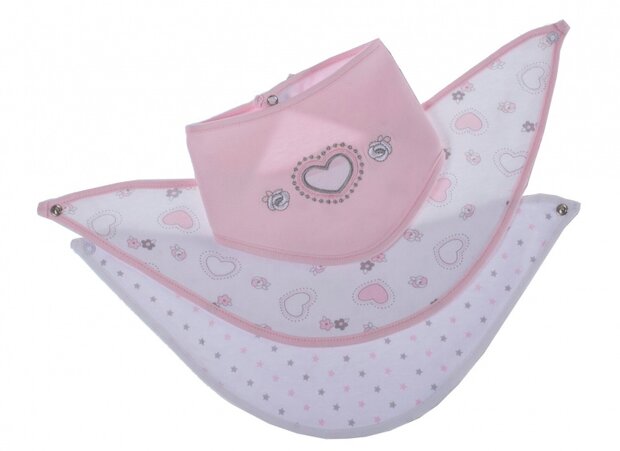 slabbetjes love 3 stuks roze