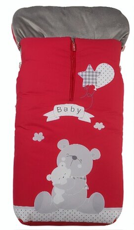 voetenzak Baby Bear 105 x 50 cm rood