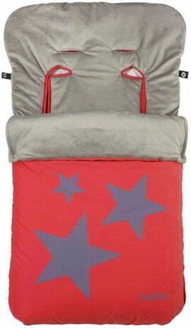 voetenzak Sterren 105 x 50 cm rood