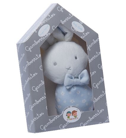 rammelaar konijn 23 cm stippen pluche blauw