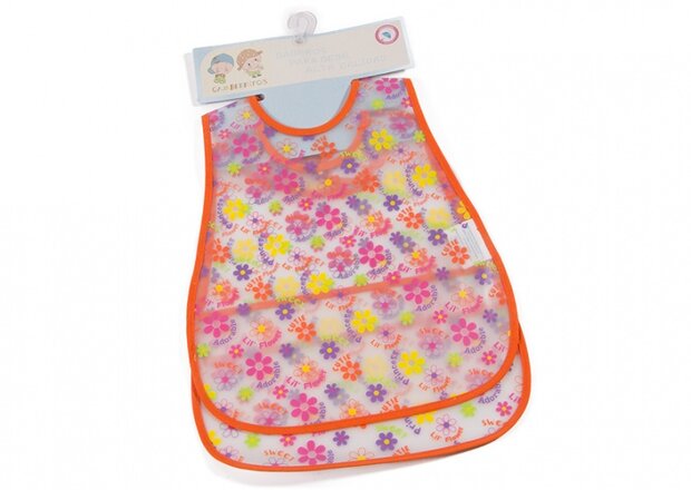 slabbetjes bloemen EVA roze 2 stuks
