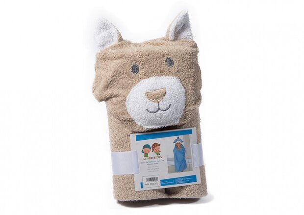 badcape 60 x 100 cm hond bruin