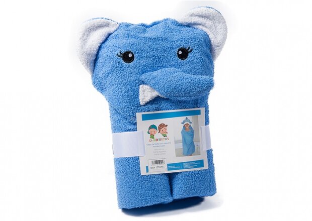 badcape 60 x 100 cm olifant blauw