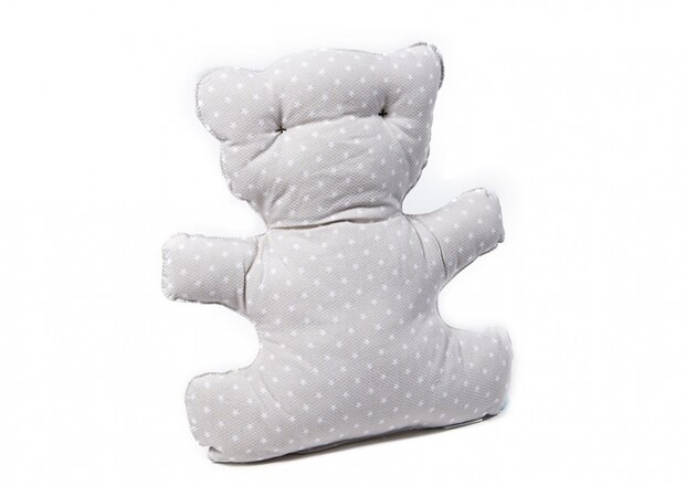 decoratiekussen teddybeer 32 x 34 cm grijs