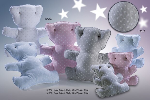 decoratiekussen teddybeer 32 x 34 cm grijs