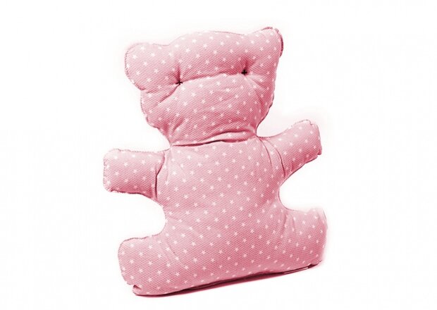 decoratiekussen teddybeer 32 x 34 cm roze