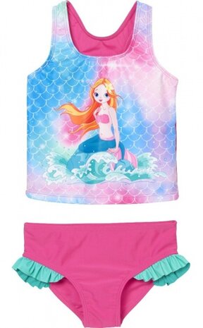 tankini Zeemeermin UV-werend meisjes roze mt 86/92