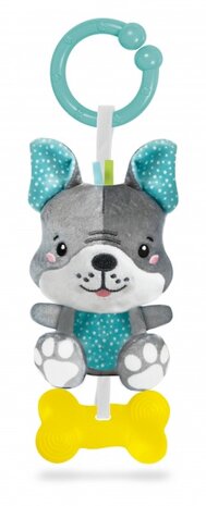 rammelaar Hond junior 25 cm pluche grijs/blauw