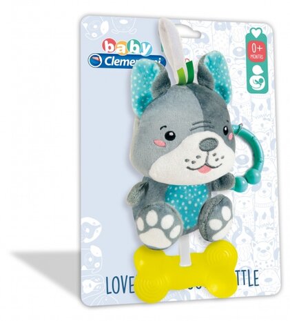 rammelaar Hond junior 25 cm pluche grijs/blauw