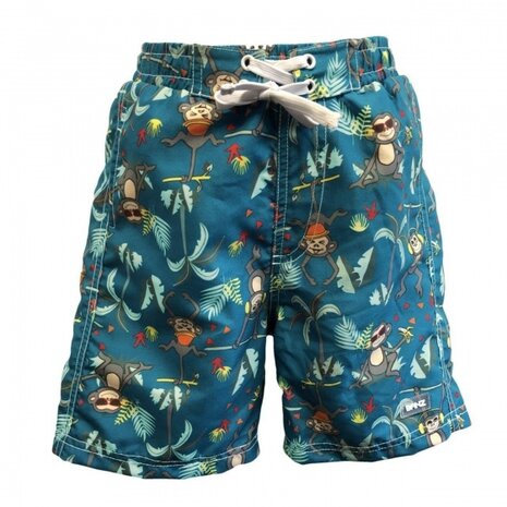 kinder zwemshort UV50 jongens jungle 76 cm turquoise
