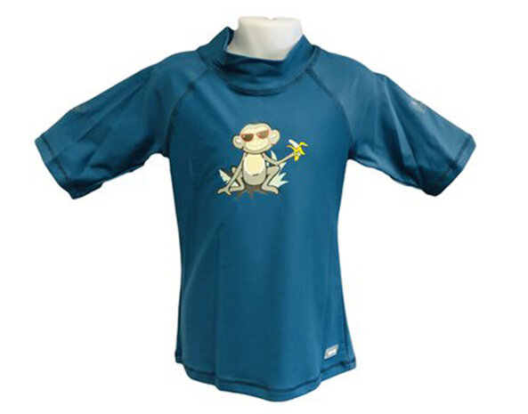 Banz shirt Rash met korte mouwen junior jungle blauw 130 cm