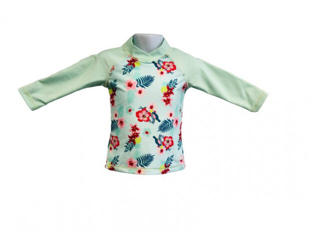 Long Sleeve Rashy Mint Floral UV-werend maat 84
