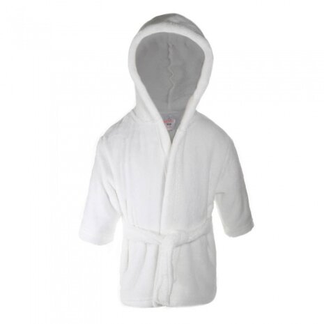 badjas met capuchon junior wit maat 74-80