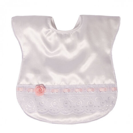 slabbetje Lace &amp; Rose 33 cm satijn wit