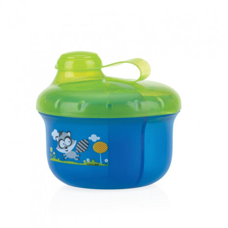 melkpoederdoos Uil 15 x 10,5 x 9,5 cm blauw/groen