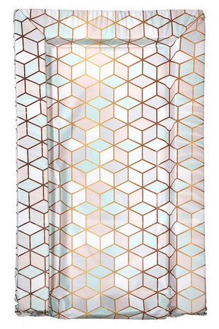 aankleedkussen geometrische print roze/mint/wit 75 cm