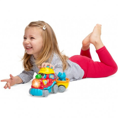 elektrische trein Adventure junior geel 6-delig