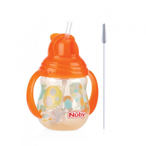 Designer Series antilekbeker met 360&deg; rietje 270ml oranje