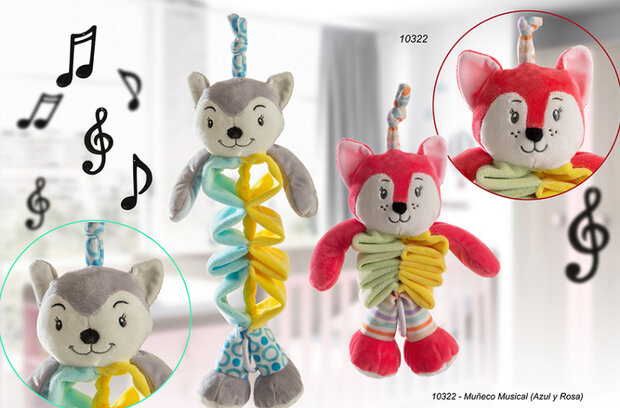 muzikale hangende knuffel blauw