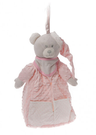 luiertas met slabbetje 50 cm roze