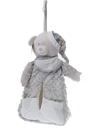 luiertas met slabbetje 50 cm grijs