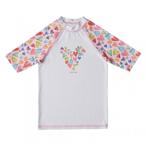 UV-shirt Minty meisjes polyester wit/roze maat 92