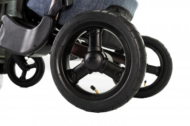 kinderwagen wielen Air Wheels rubber zwart 12-delig