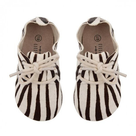 schoenen zebra 10,5 cm leer zwart/wit maat 15