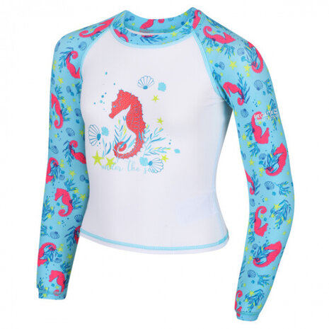 zwempak Valo meisjes polyamide blauw/wit maat 80/86