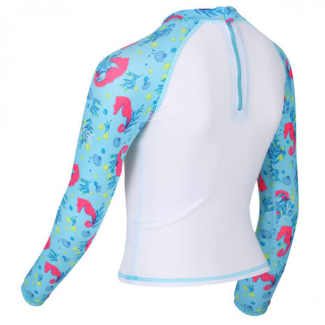 zwempak Valo meisjes polyamide blauw/wit maat 86/92