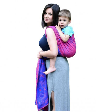 draagdoek Luna Pink katoen roze/paars maat 5