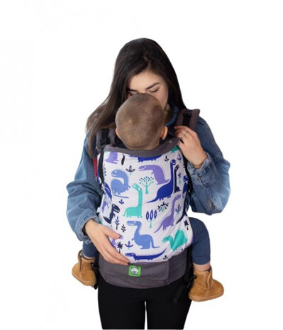 draagzak Grow Up Dino katoen wit/groen/blauw