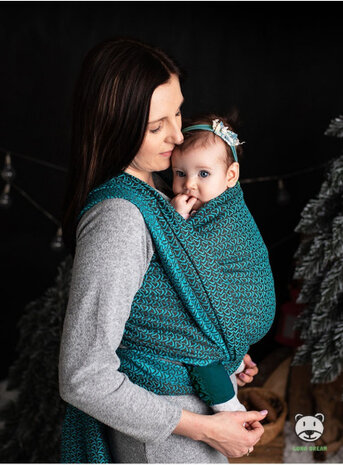 draagdoek Sling Little Hearts katoen turquoise maat 4