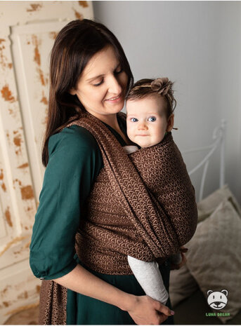 draagdoek Sling Little Hearts Coffee katoen bruin maat 5