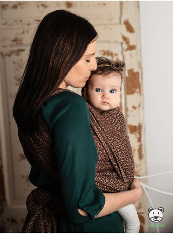 draagdoek Sling Little Hearts Coffee katoen bruin maat 7