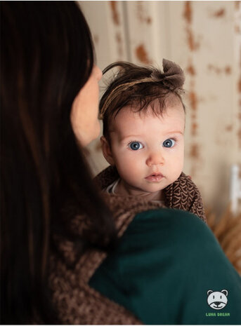 draagdoek Sling Little Hearts Coffee katoen bruin maat 7