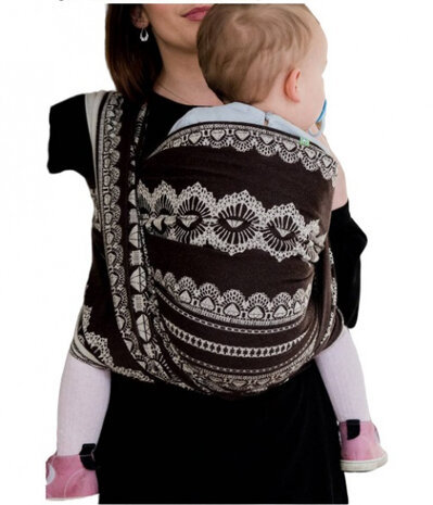 draagdoek Sling Diamond Lace Sensual katoen bruin maat 6