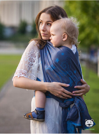 draagdoek Sling Luna Jeans katoen blauw maat 6